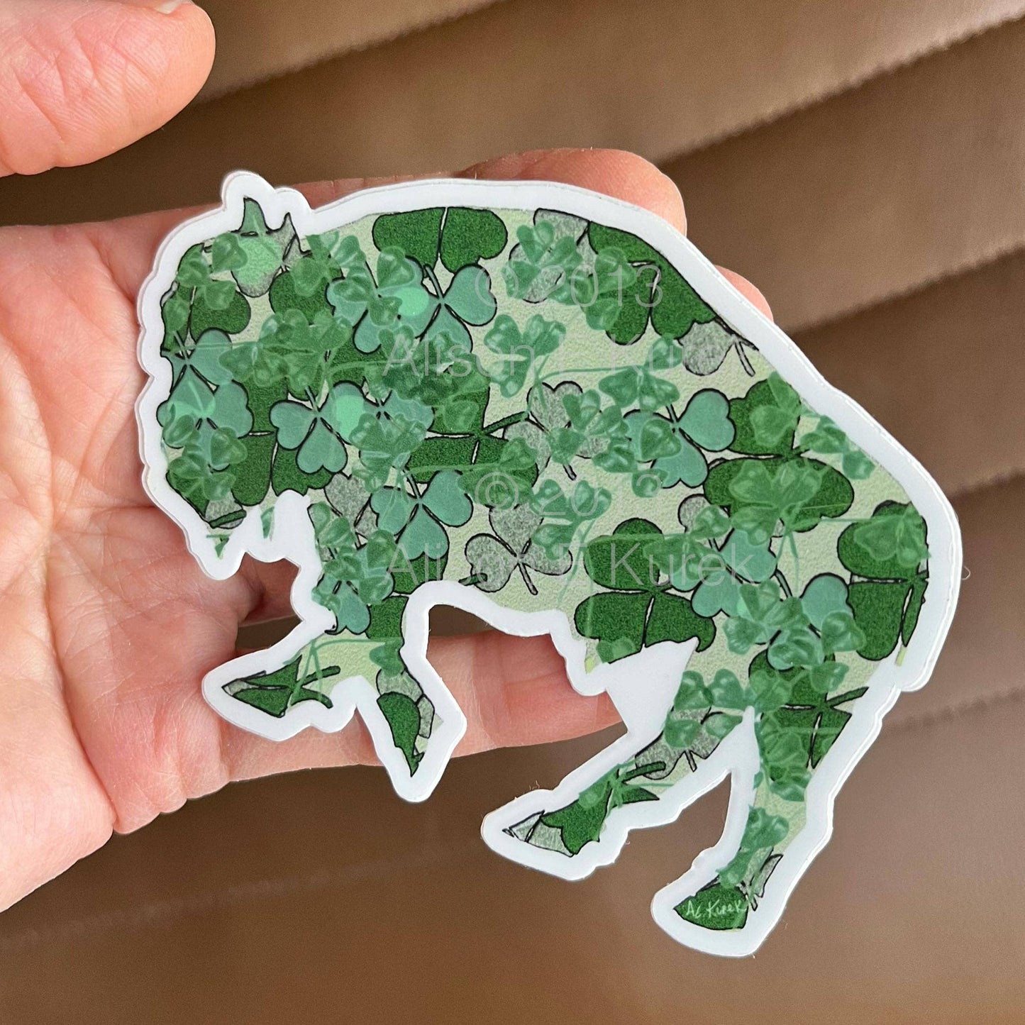 Shamrock Buffalo Die Cut Waterproof Vinyl Sticker