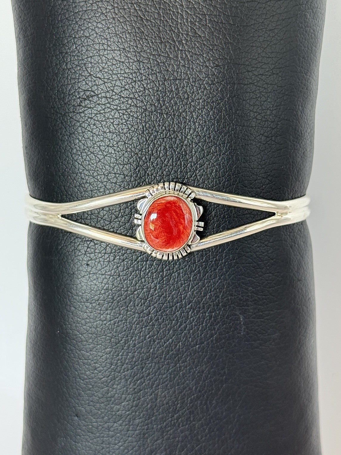 Sterling Silver & Spiny Oyster Shell Bracelet