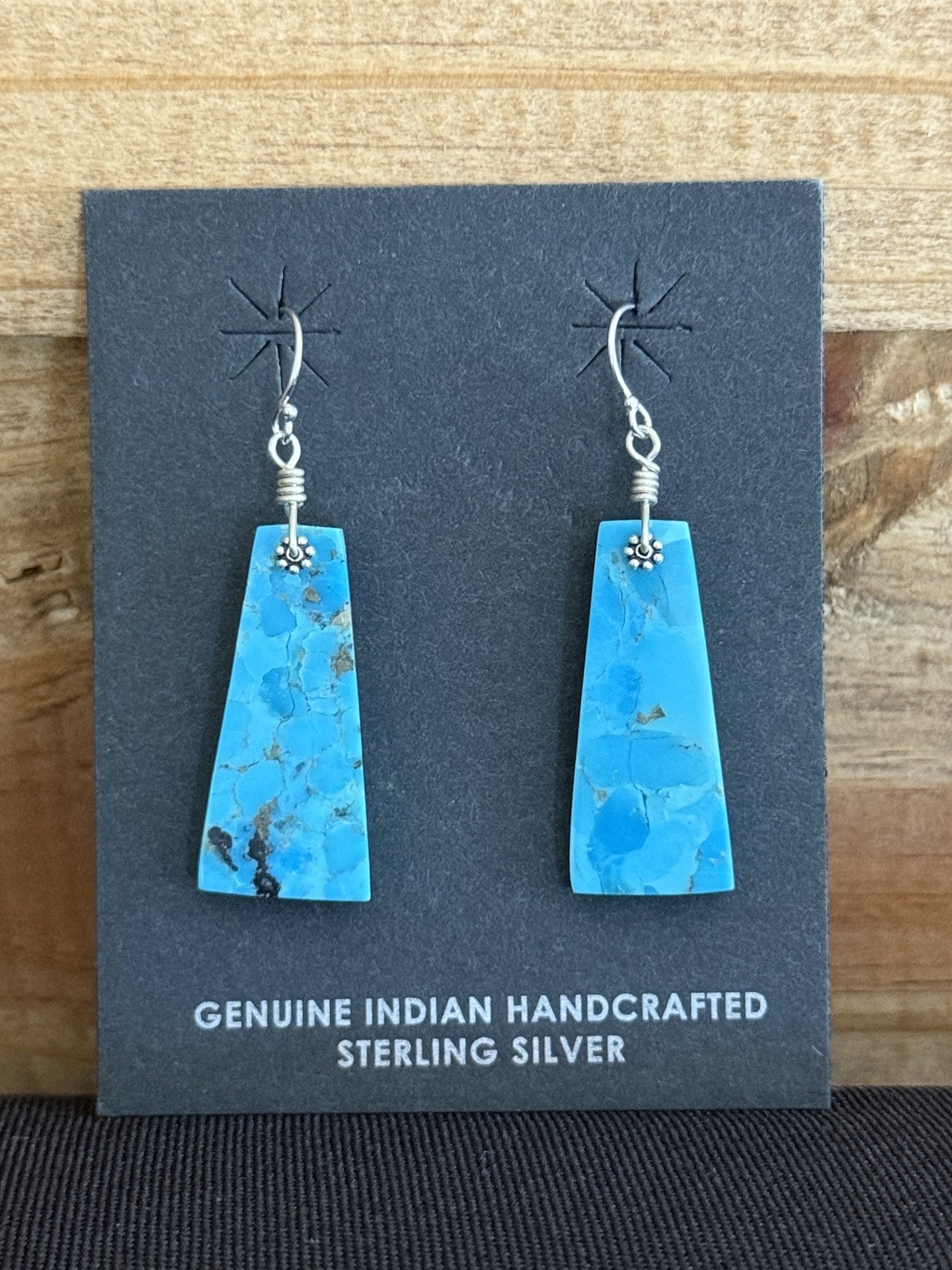 Turquoise & Sterling Silver Slab Dangle Earrings