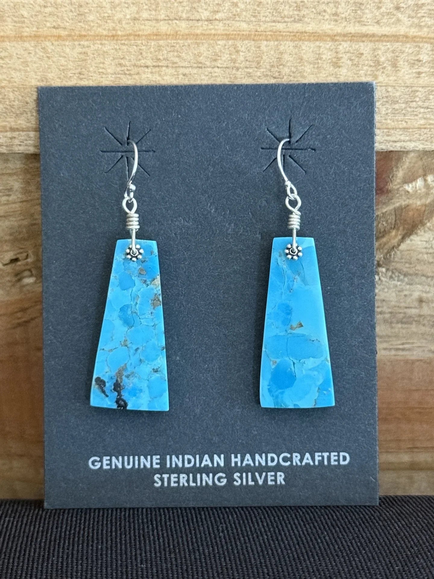 Turquoise & Sterling Silver Slab Dangle Earrings