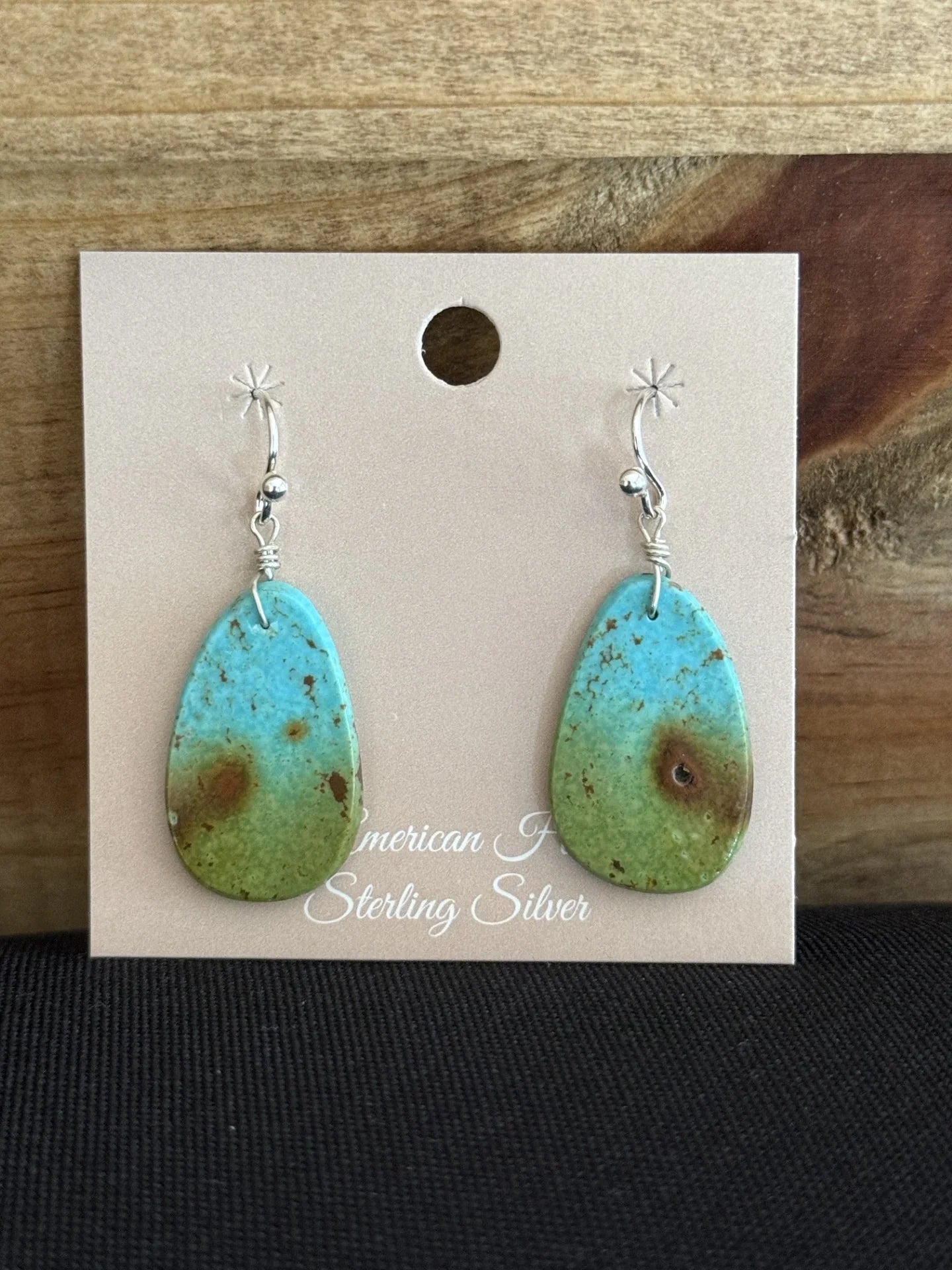 Turquoise & Sterling Silver Slab Dangle Earrings