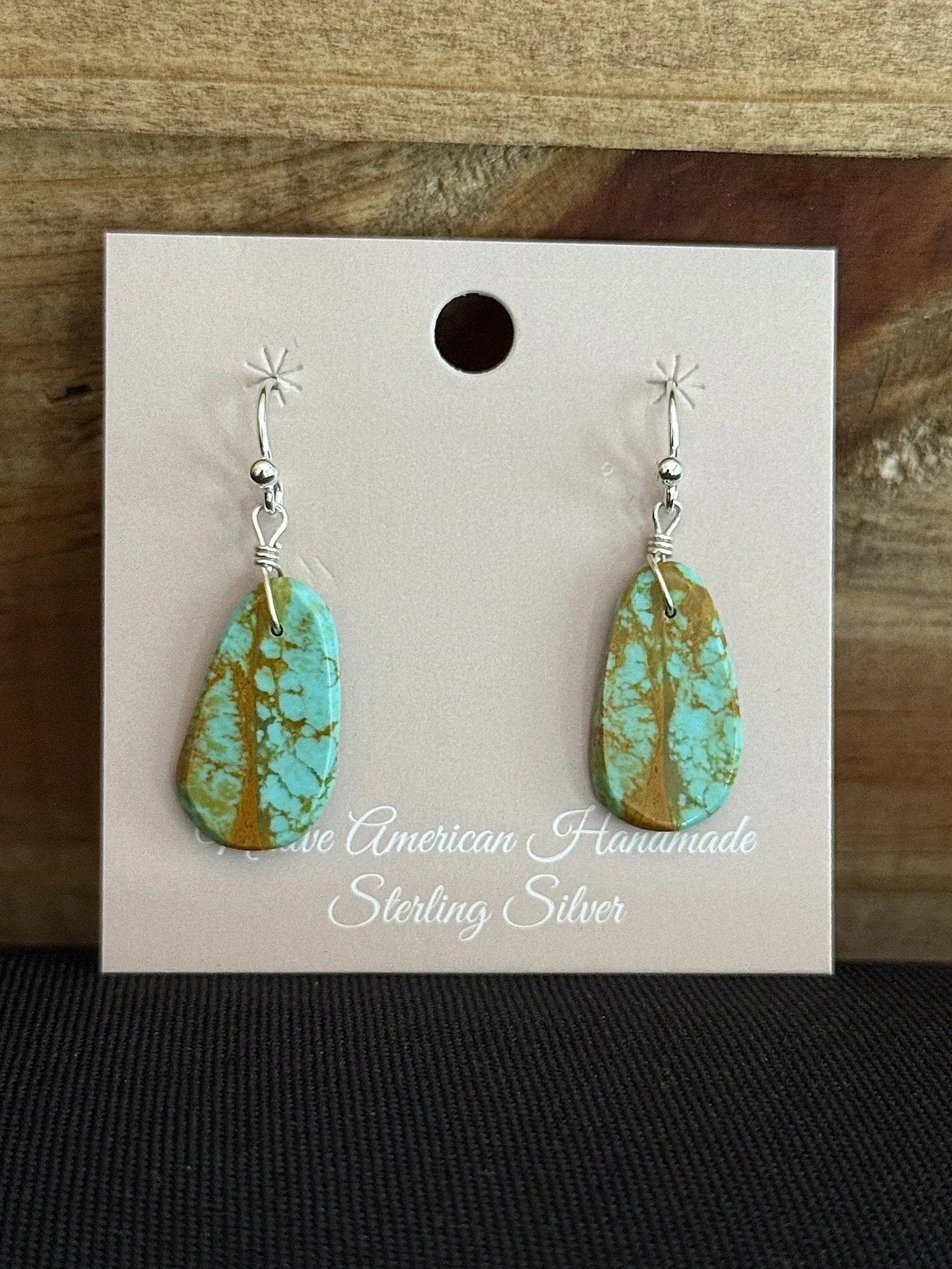 Turquoise & Sterling Silver Slab Dangle Earrings