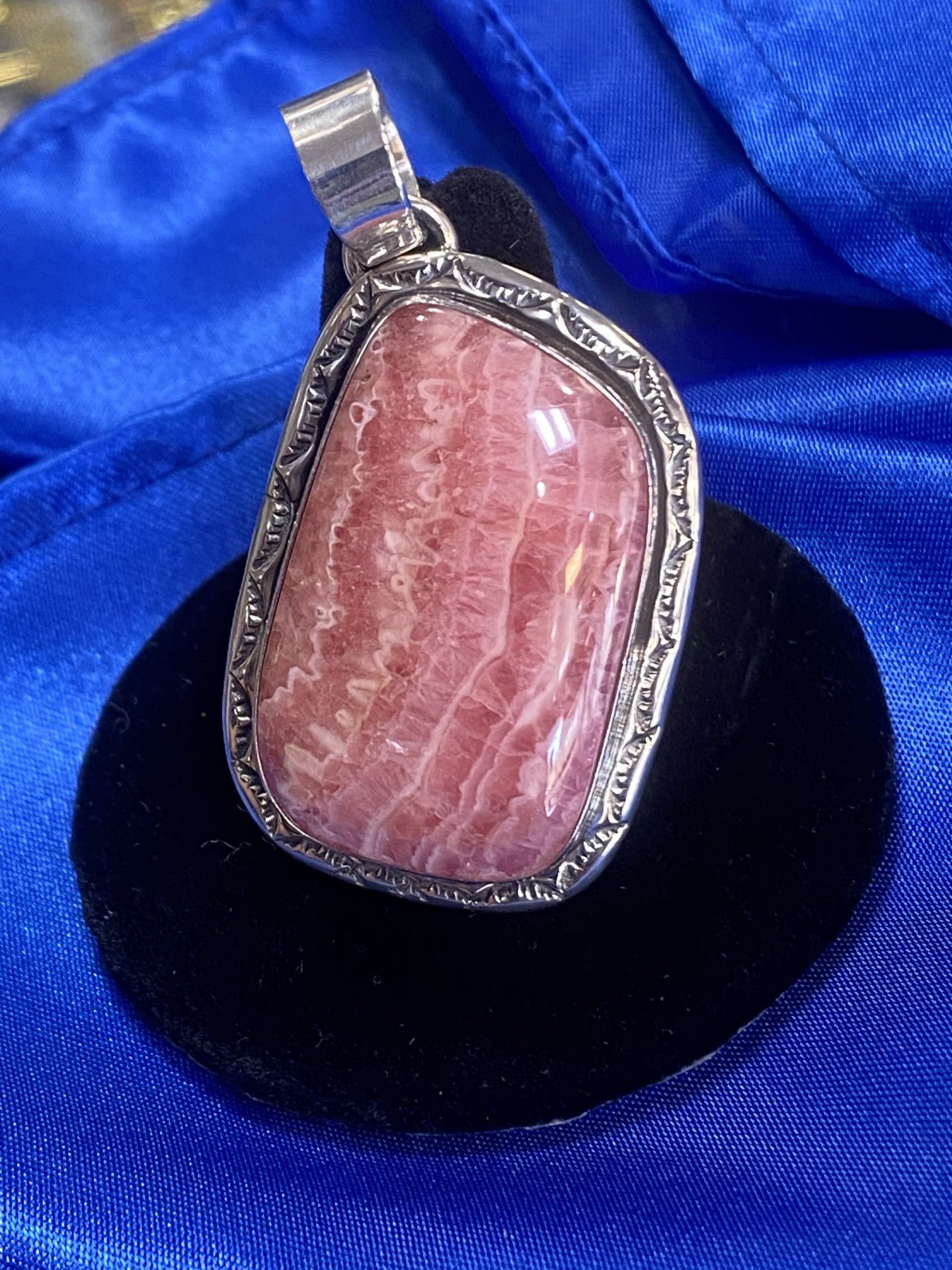 Rhodochrosite & Sterling Silver Pendant