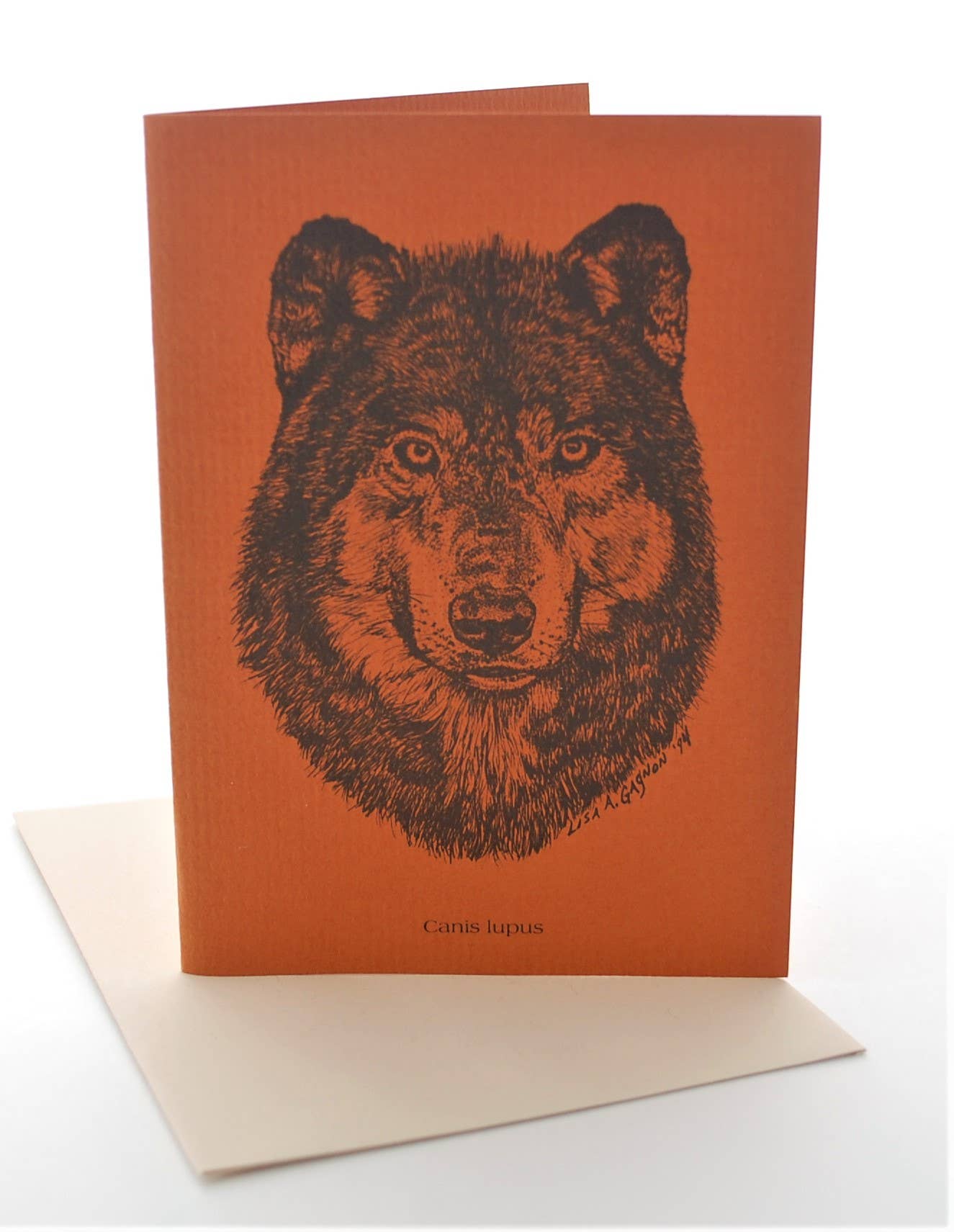 Wolf Packaged Note Cards - recycled paper