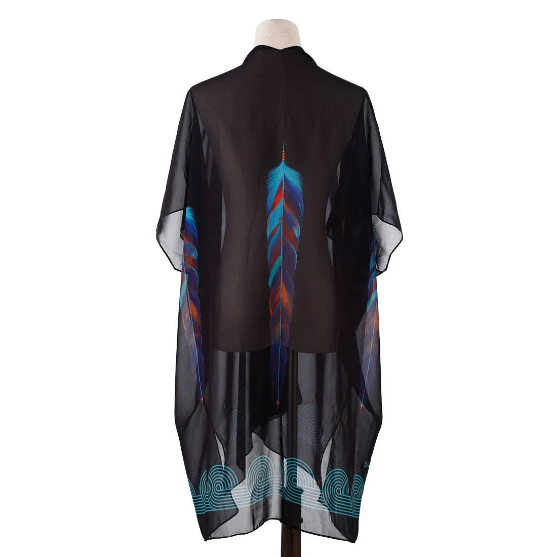 Sheer Shawl - Turquoise Feather