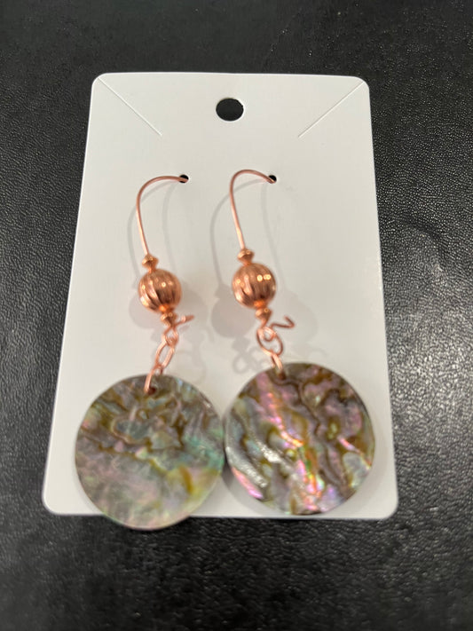 Abalone and Copper Earrings