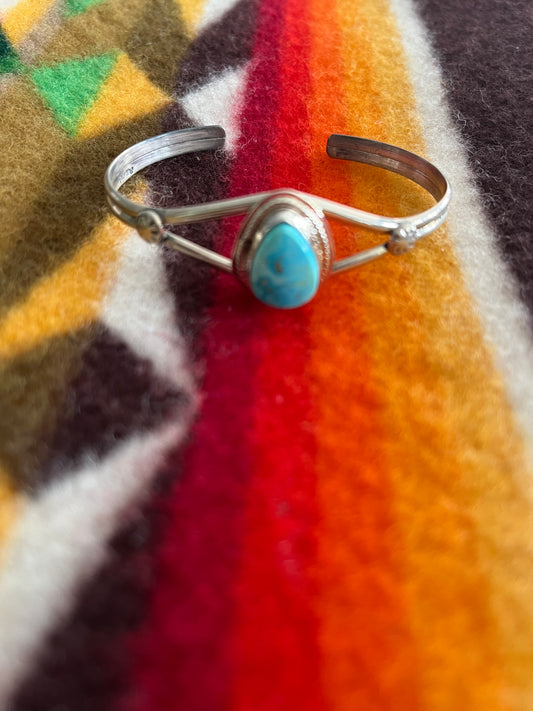 Silver and Turquoise Cuff