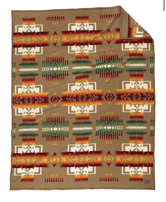 Pendleton Chief Joseph Robe Blanket; khaki