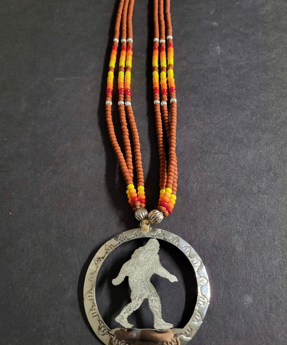 Charley Johnson Bigfoot Beaded Medallion