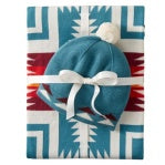 Pendleton Knit Baby Blanket & Beanie- Teal