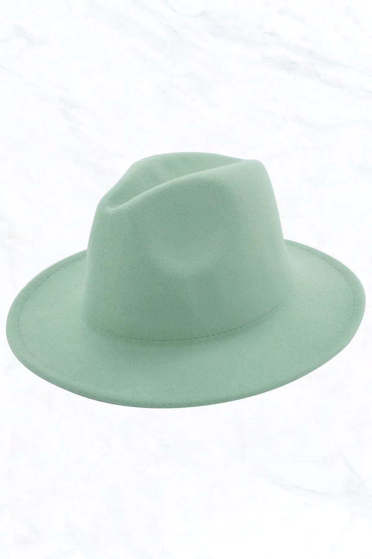 Mint green fedora hat for traditional Native American attire and crafts