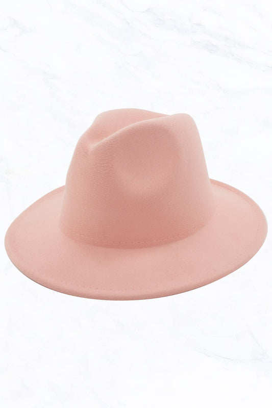 Retro Flat Fedora Hat: Indi Pink