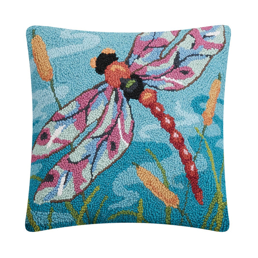 Dragonfly On The Pond Hook Pillow