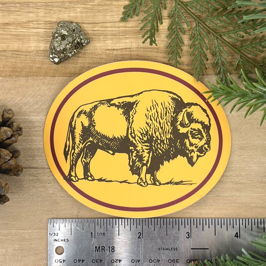 Bison Sticker - Buffalo Badge Decal