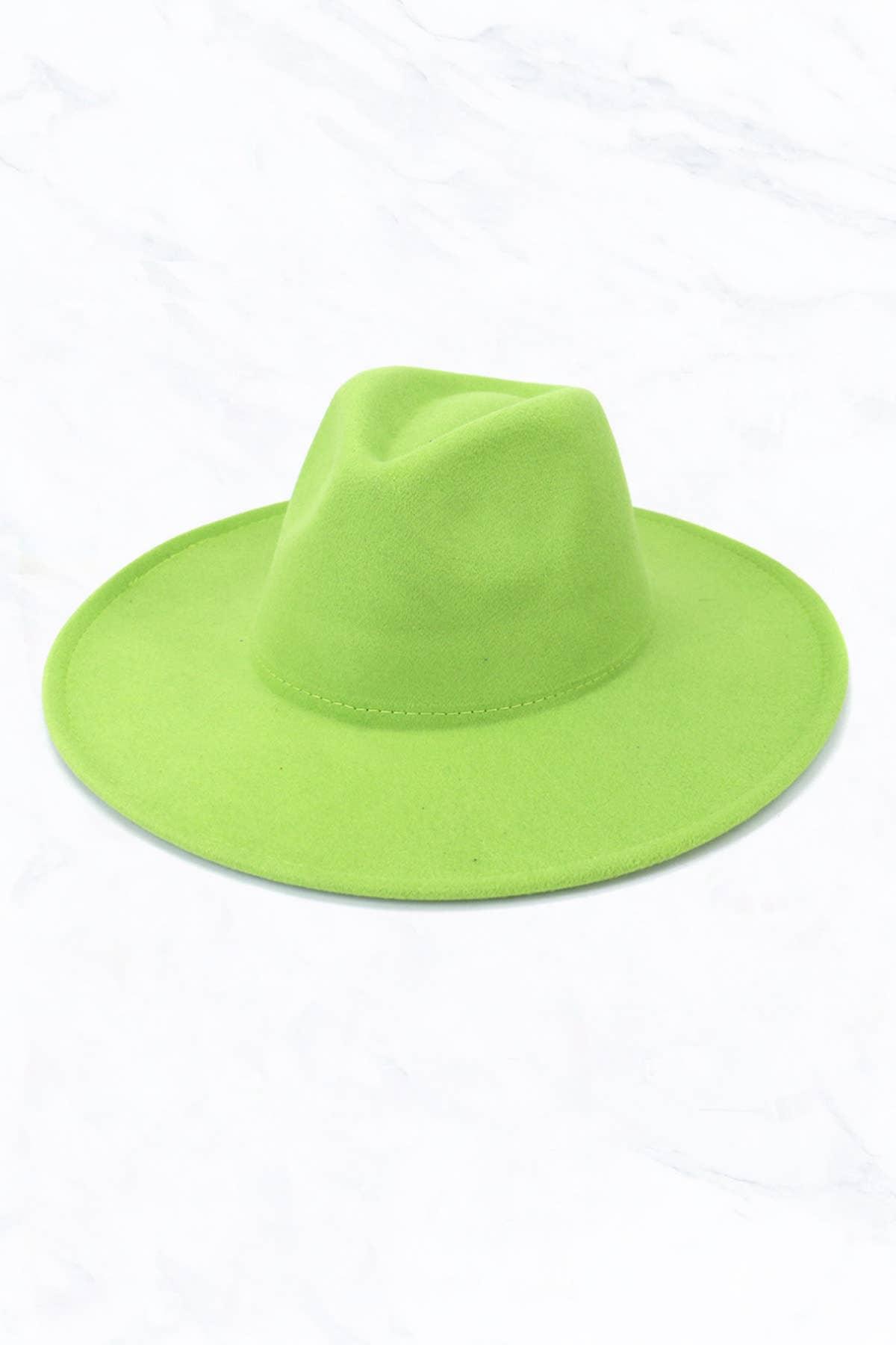 Bright green wide-brimmed hat for Native American regalia and traditional dance attire