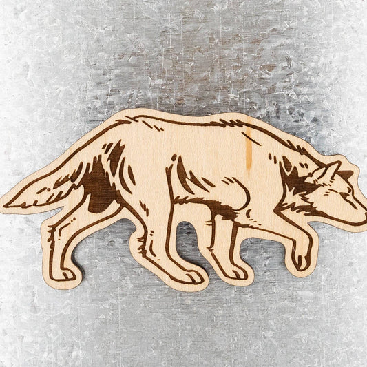 Wolf Wood Magnet