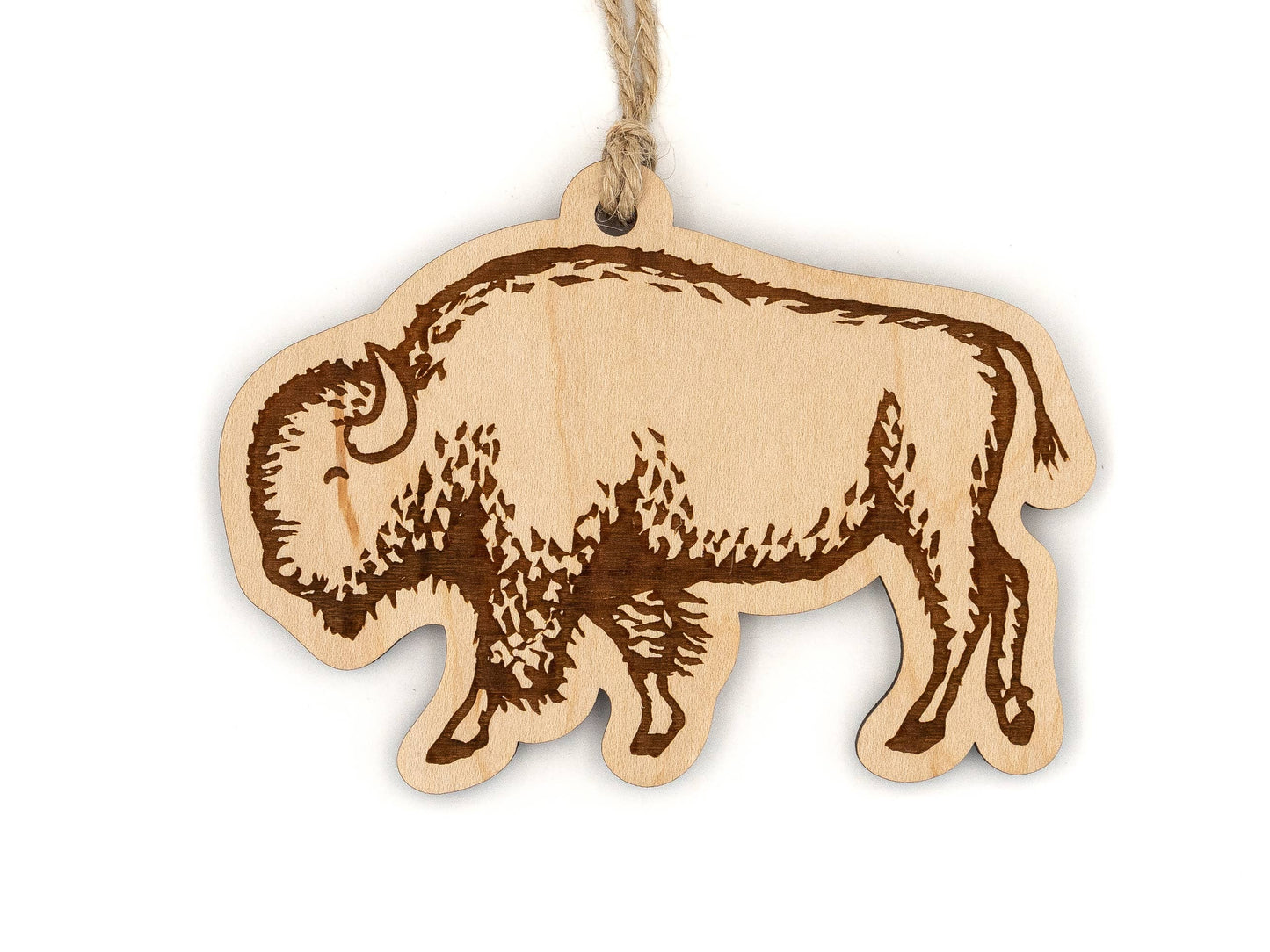 Wooden Bison Ornament