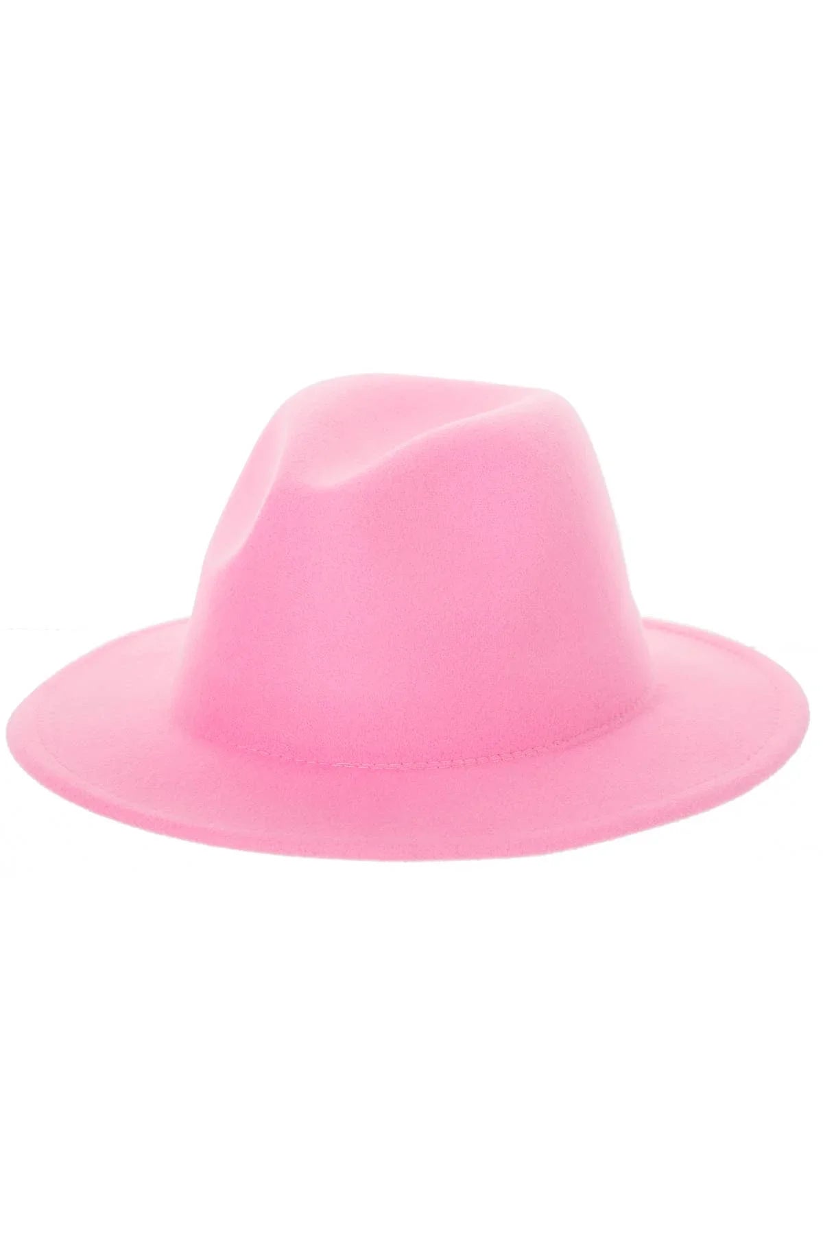 Bright pink fedora hat for traditional Native American crafts and attire