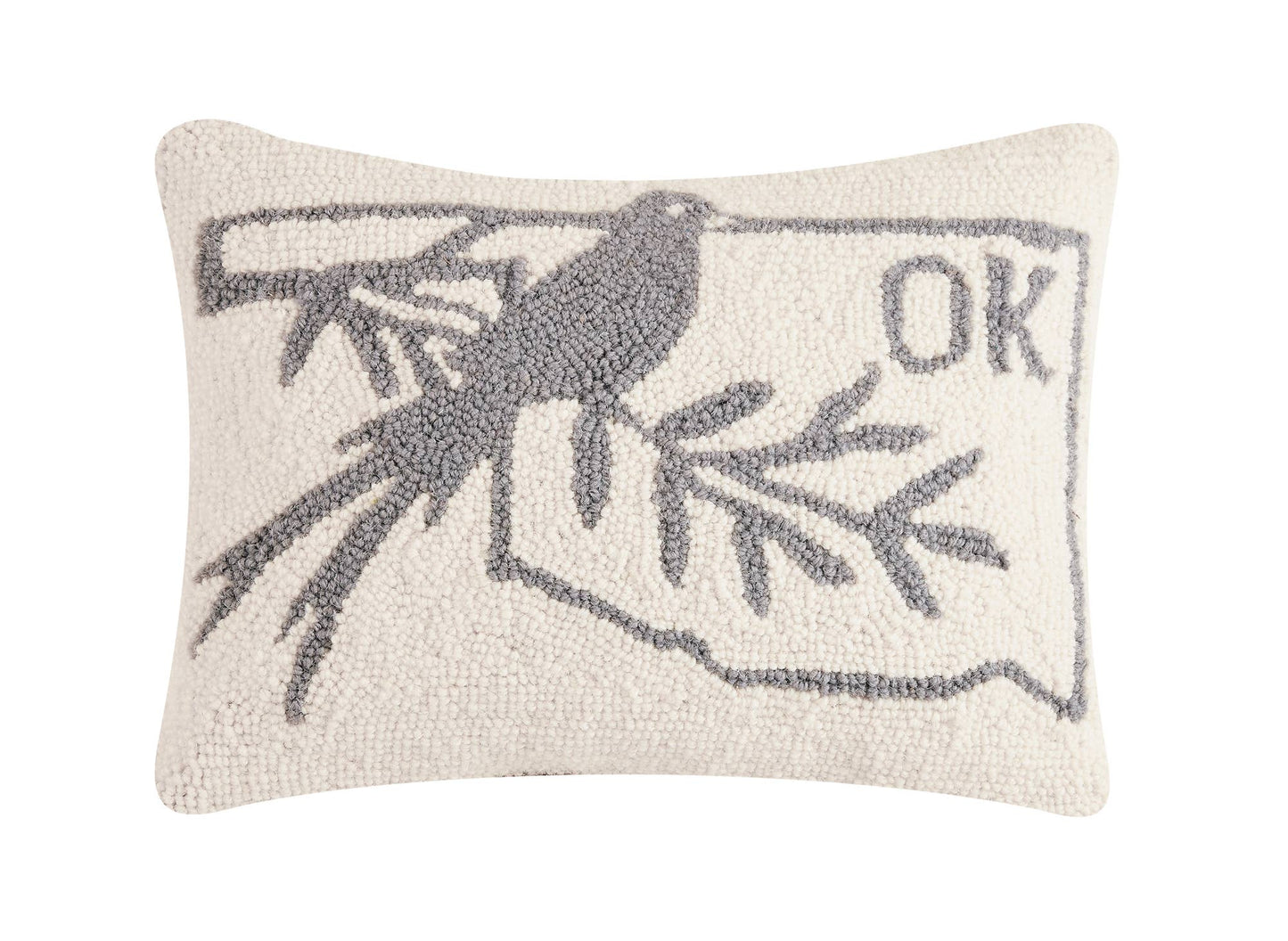 Ok Grey Bird Hook Pillow