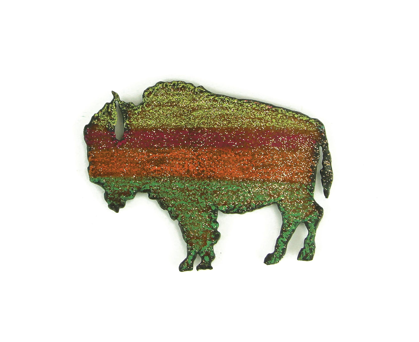 Colorful glitter bison silhouette, Native American art craft supply