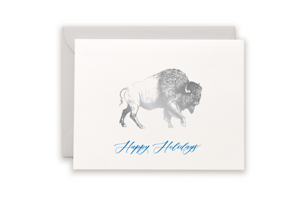 Happy Holidays Foil Buffalo Holiday Greeting Card