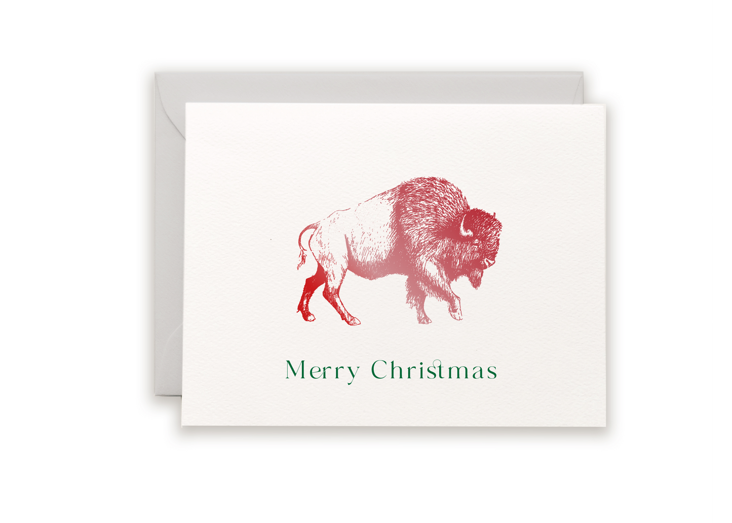 Merry Christmas Foil Buffalo Holiday Greeting Card