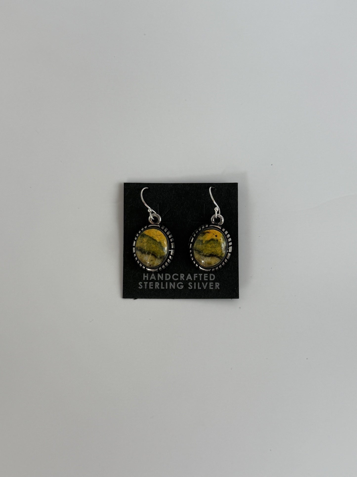 Bumblebee Jasper & Sterling Silver Earrings