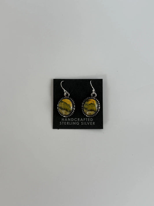 Bumblebee Jasper & Sterling Silver Earrings