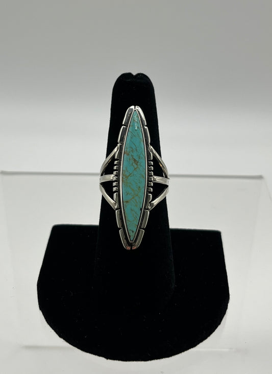 Turquoise and Sterling Silver Ring Size 7.5