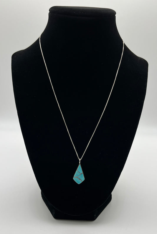 Turquoise and Sterling Silver Pendant with chain