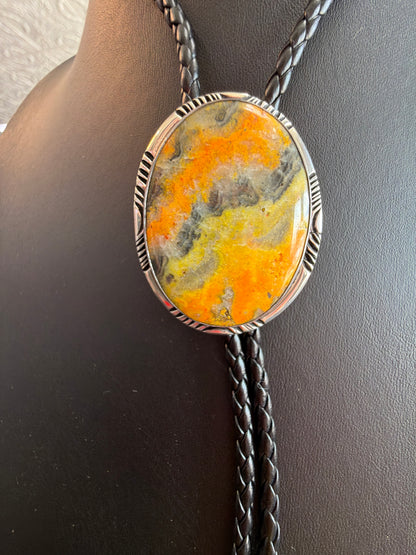 Bumble Bee/Sterling Silver Bolo Tie