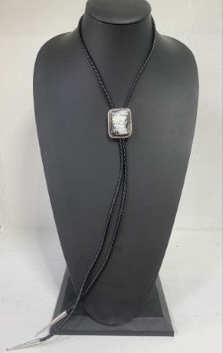 Sterling Silver & White Buffalo Bolo