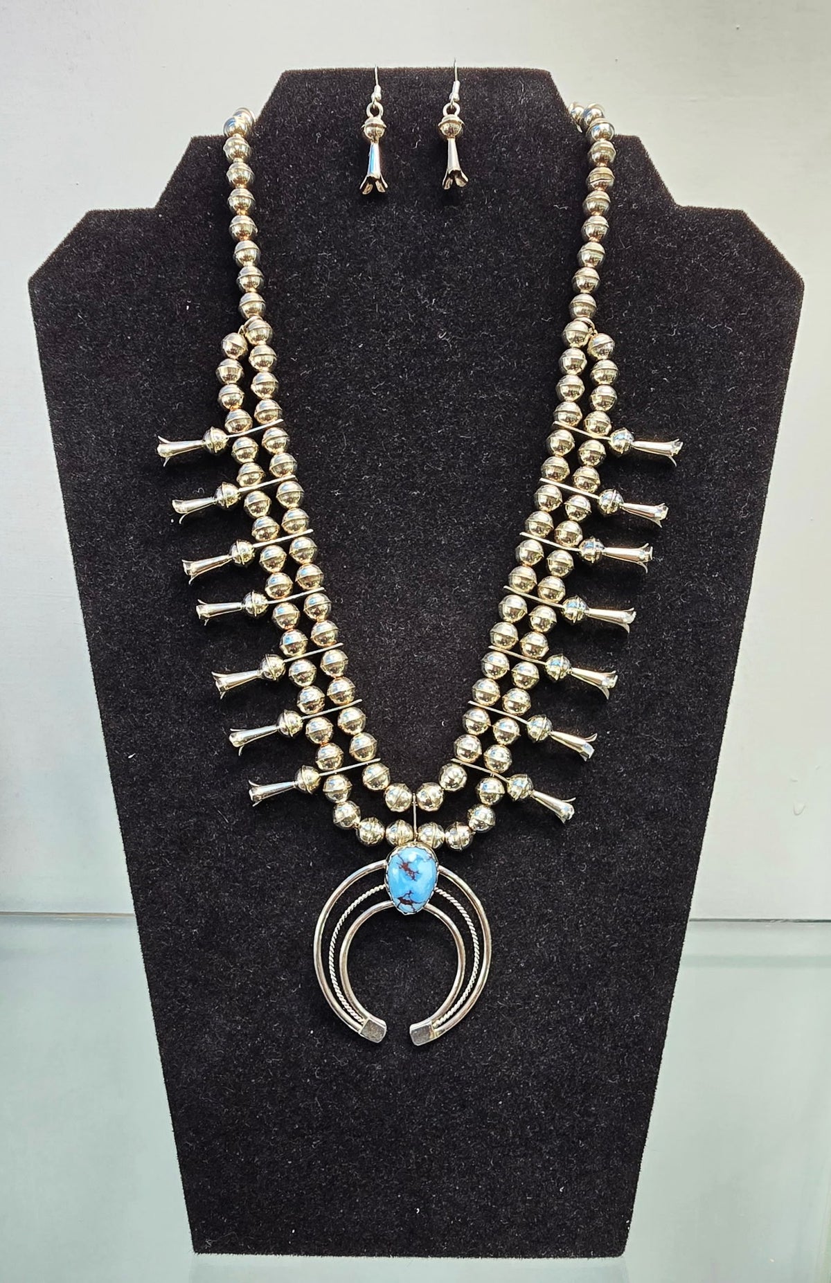 Golden Hills Turquoise Squash Blossom Set