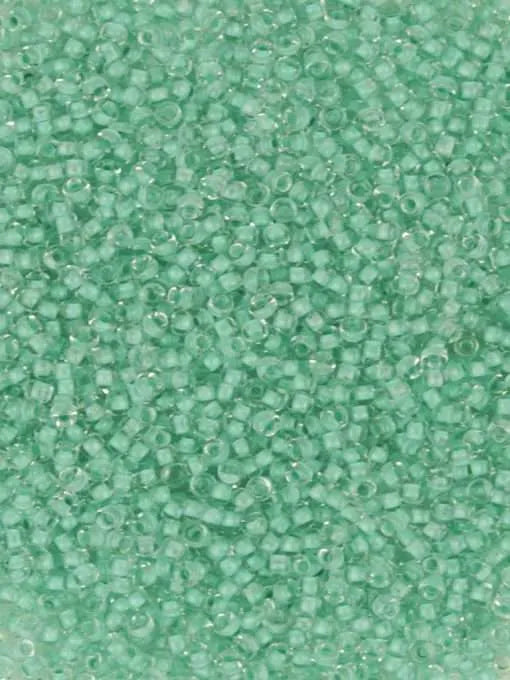 11 Seed Bead Mint Seafoam Crystal Lined