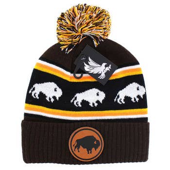 BUFFALO , POM BEANIE: Khaki