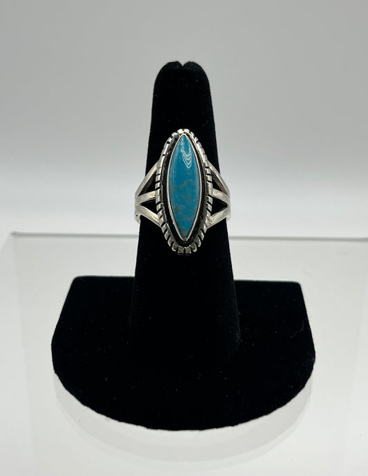 Turquoise and Sterling Silver Ring Size 8