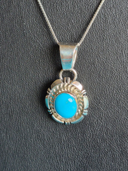 Small Turquoise and Sterling Silver Pendant