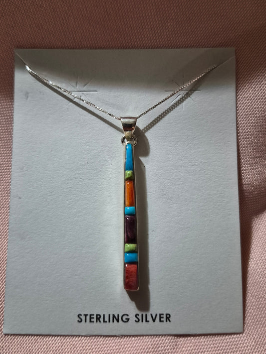 Inlay Pendant Necklace
