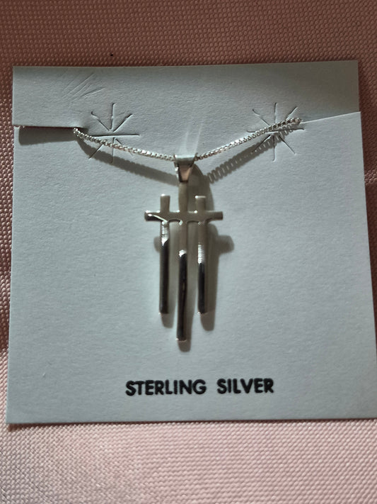 Sterling Silver Crosses Necklace