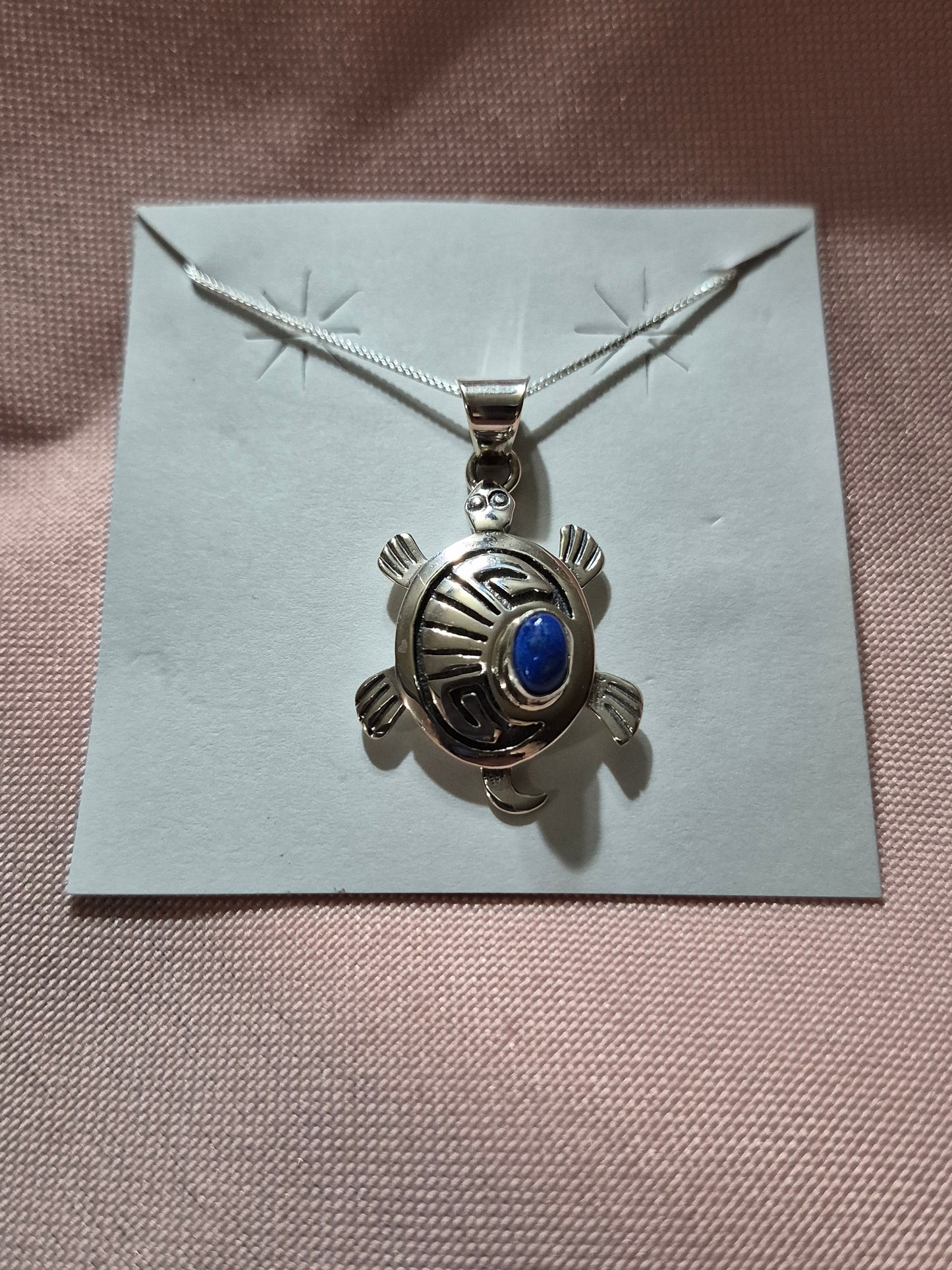 Sterling Silver Turtle with Lapis