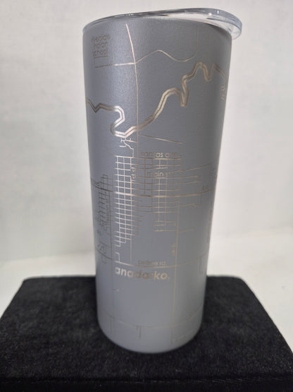 Anadarko / Binger / Gracemont Town Map - Travel Tumbler -16 oz