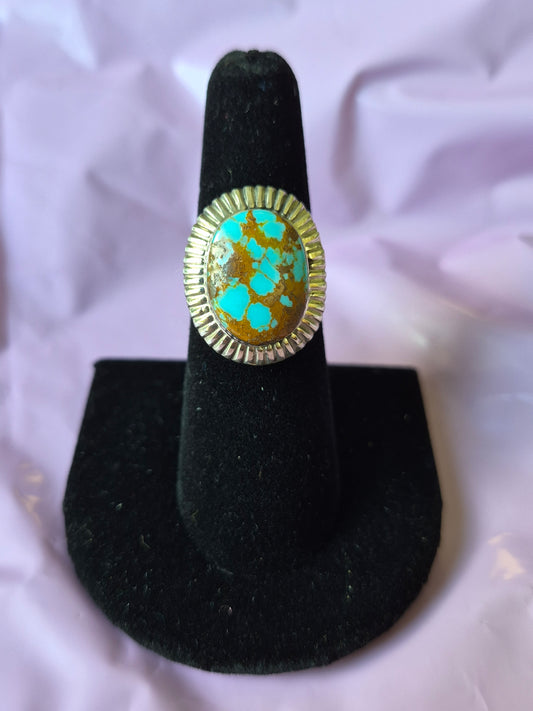 Boulder Turquoise & Sterling Silver Ring 7