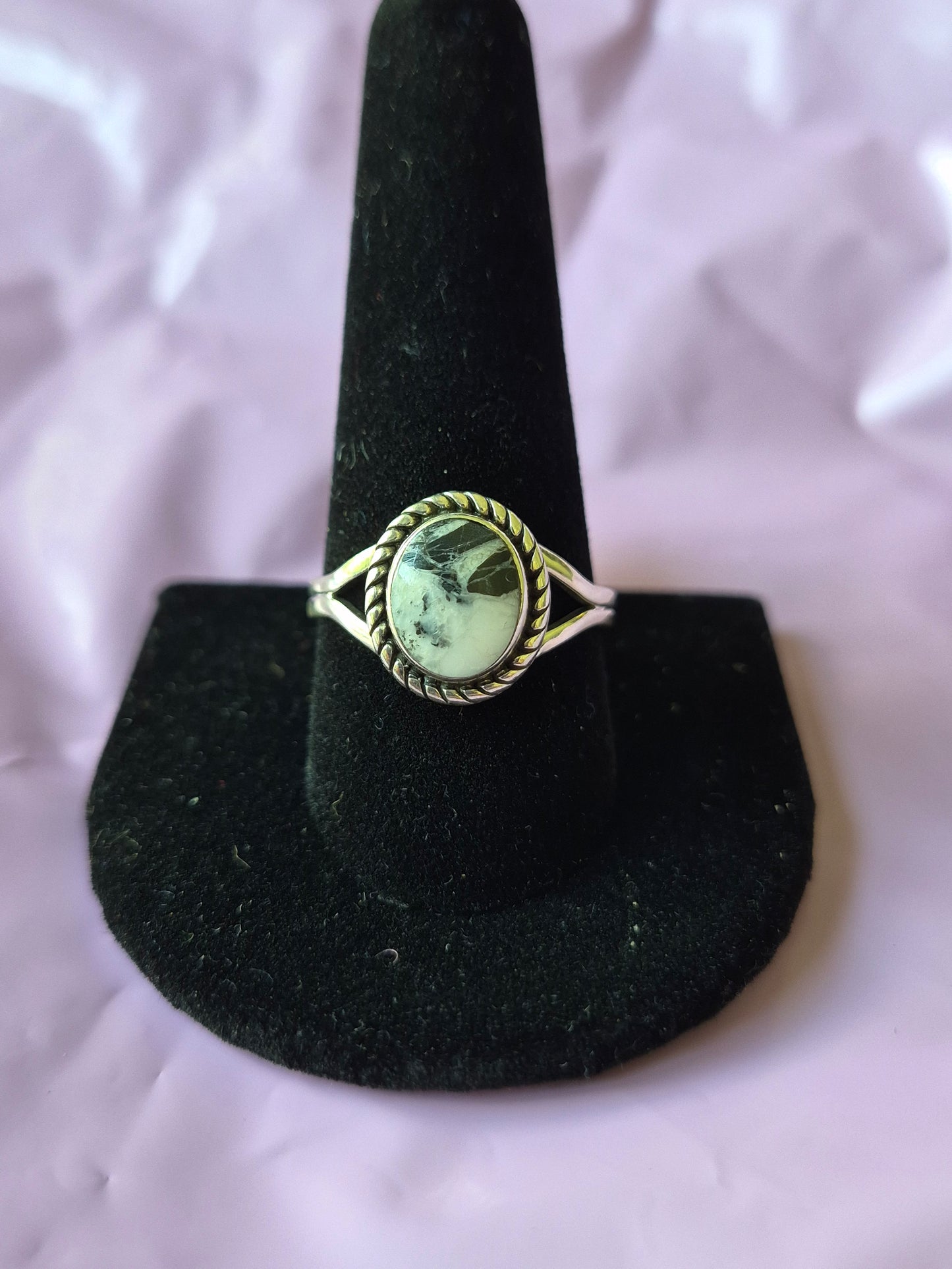 White Buffalo Turquoise & Sterling Silver Ring 11