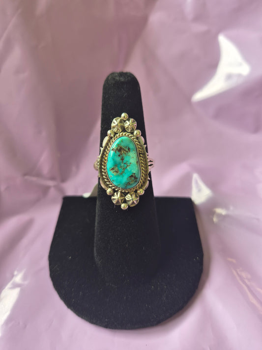 Turquoise & Sterling Silver Ring 7