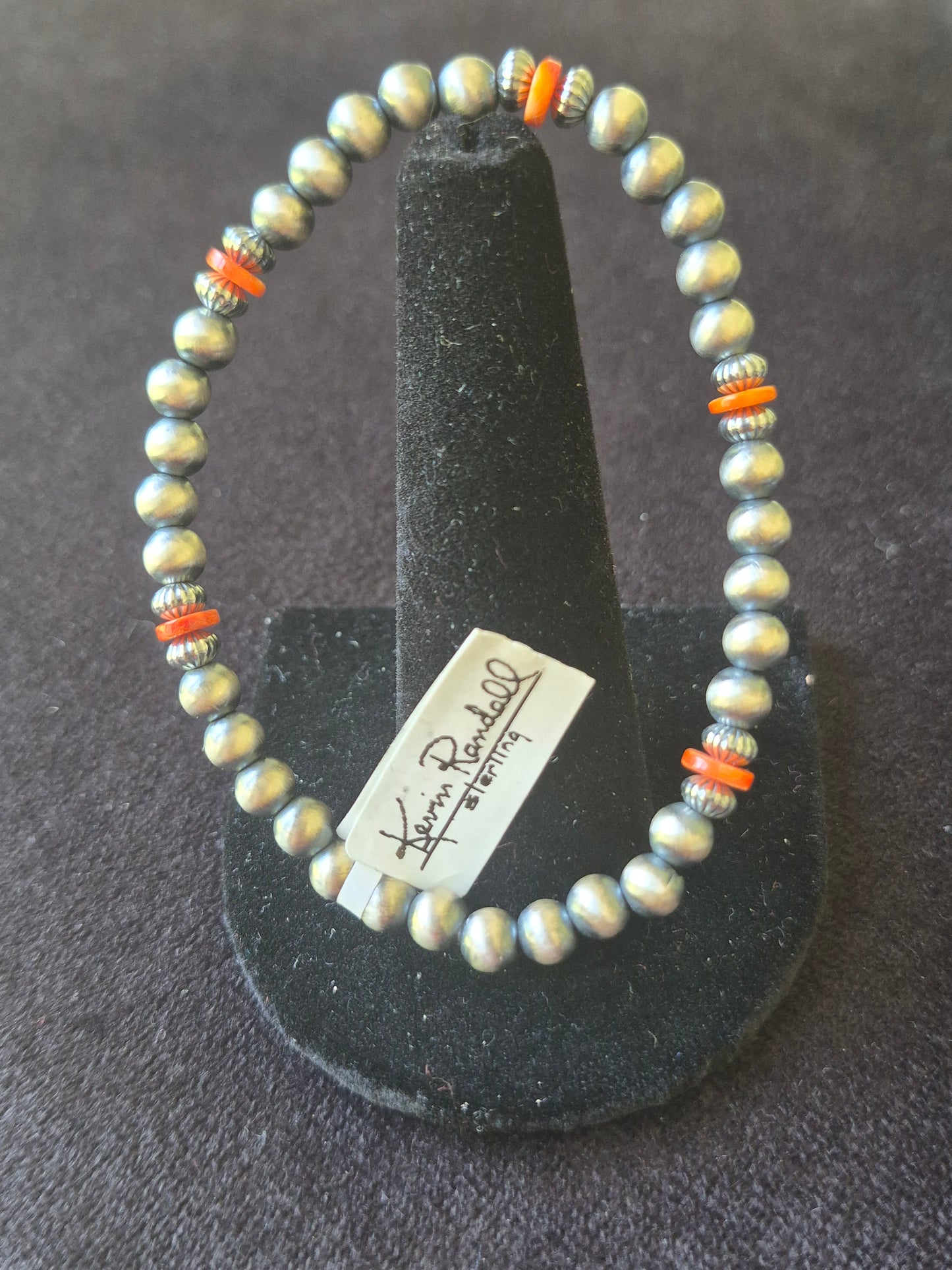 Navajo Pearl & Spiny Oyster Stretch Bracelet