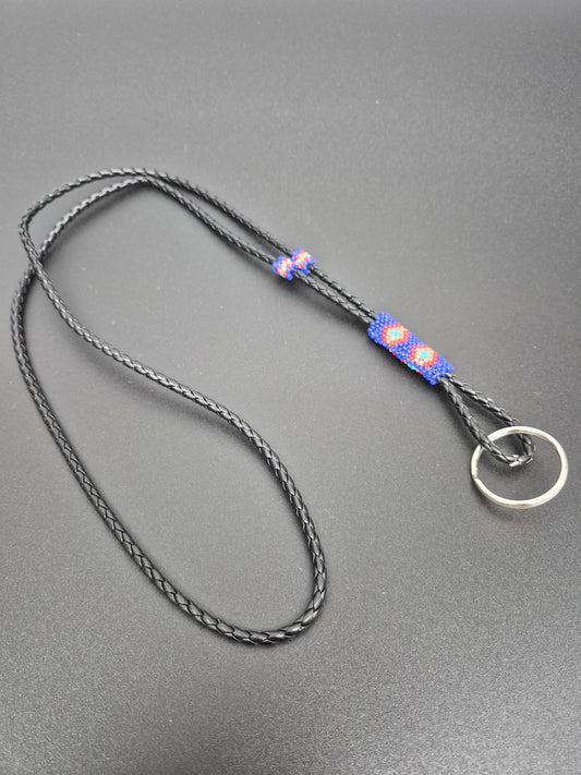 Beaded lanyard- blue