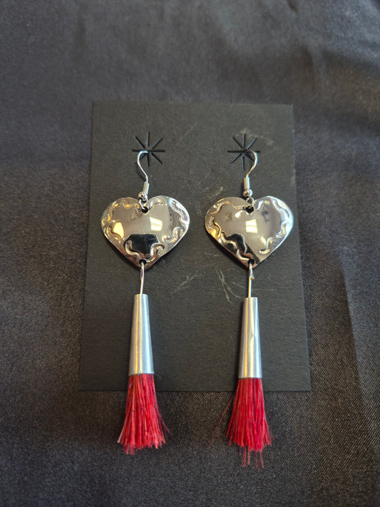 German Silver Heart Earrings - By Charley Johnson