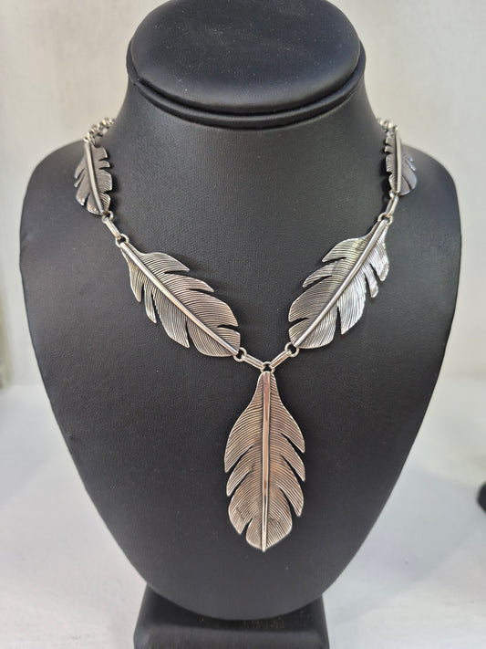 Sterling Silver Feather Necklace
