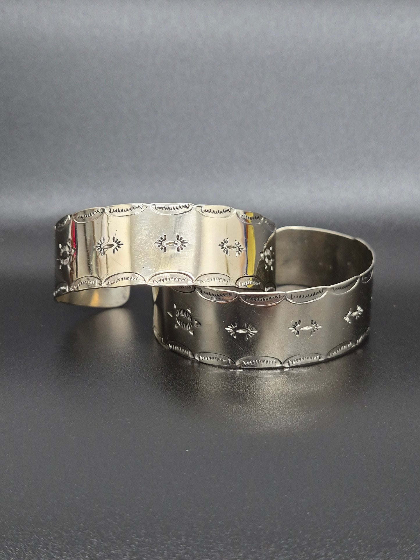 German Silver Cuff Bracelet Set