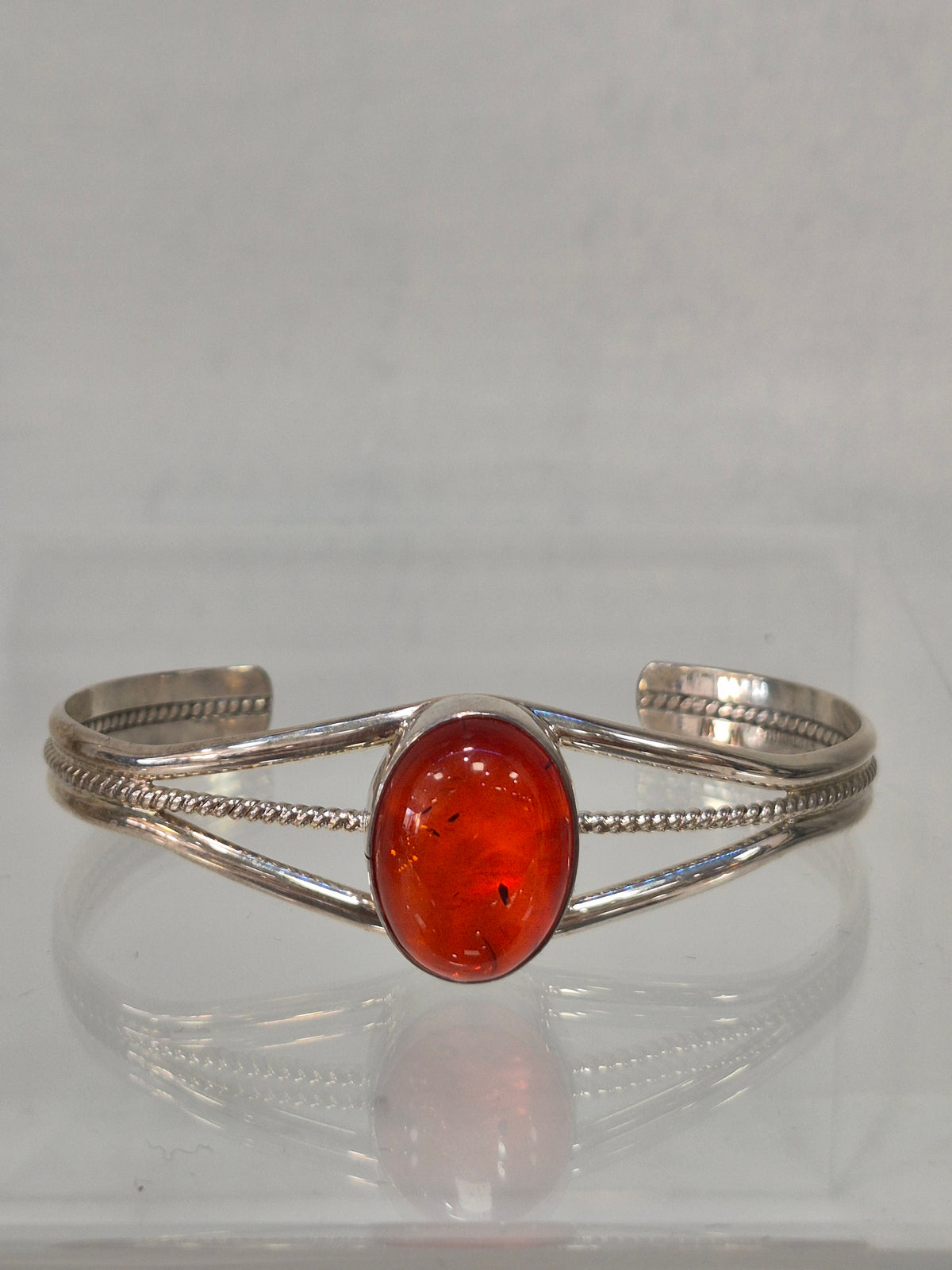 Amber & Sterling Silver Bracelet